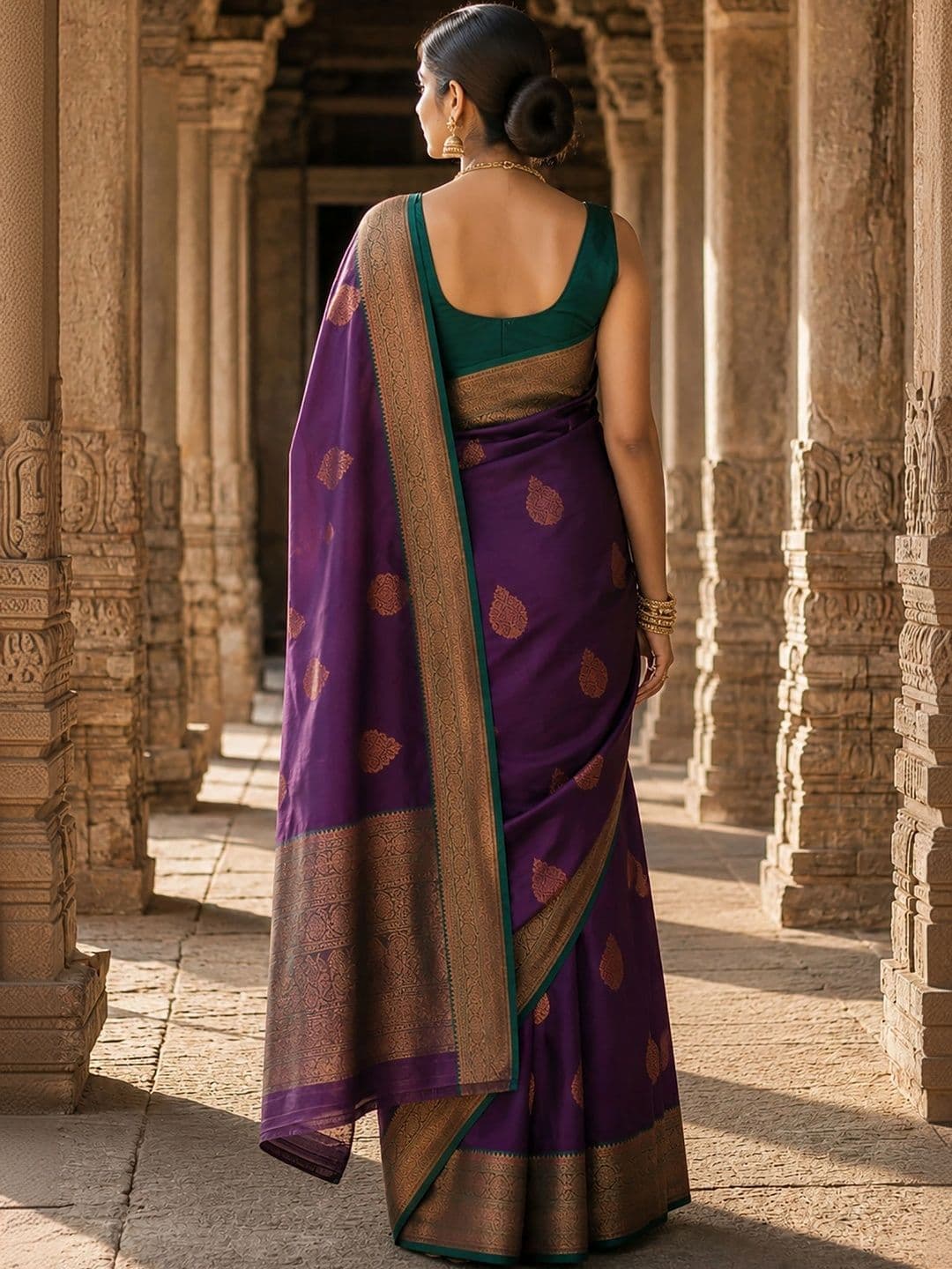 Dhaaga Ghar Woven Design Zari Silk Blend Designer Banarasi Saree thumbnail 4