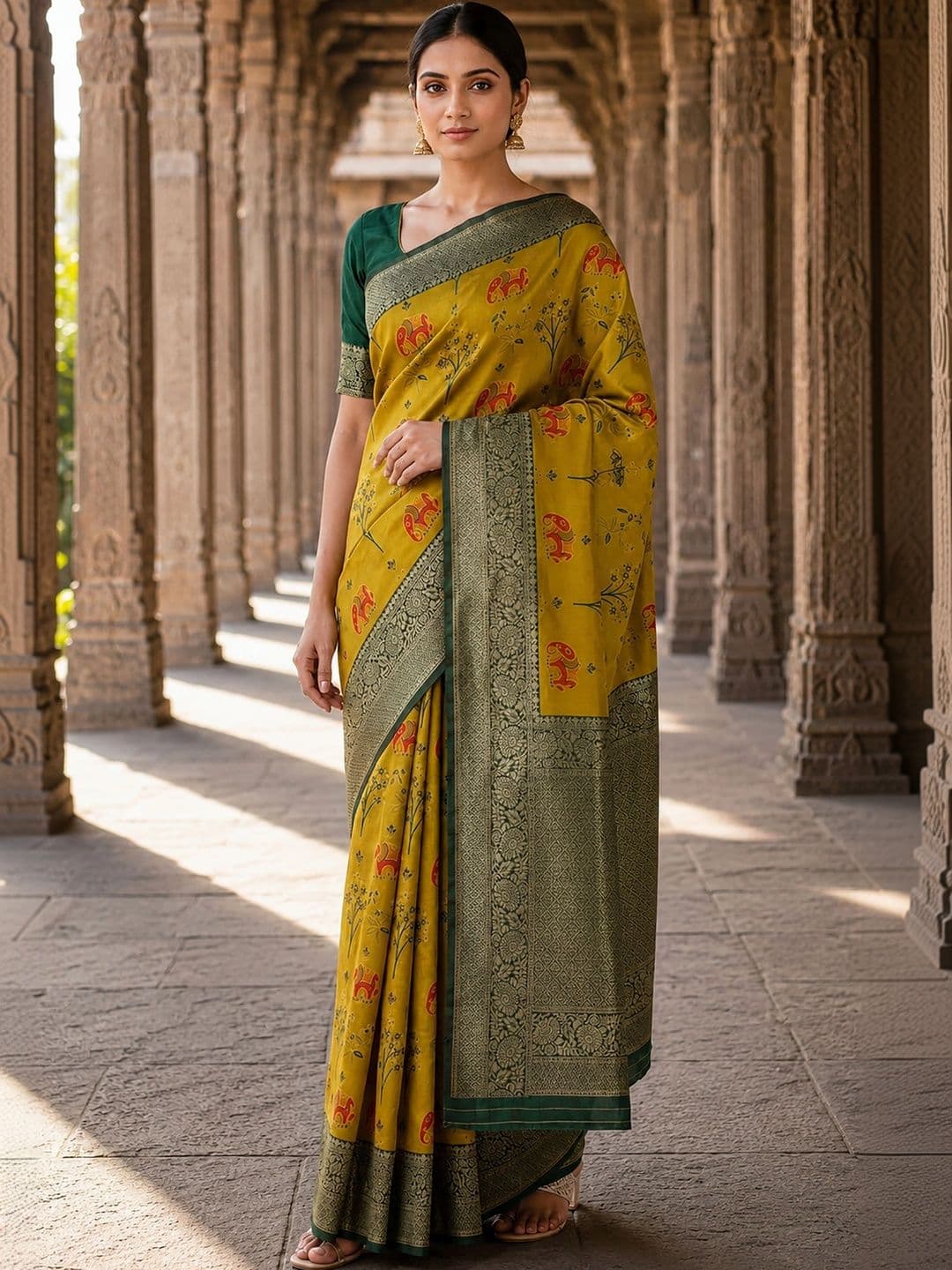 Dhaaga Ghar Woven Design Silk Blend Designer Banarasi Saree - view 1