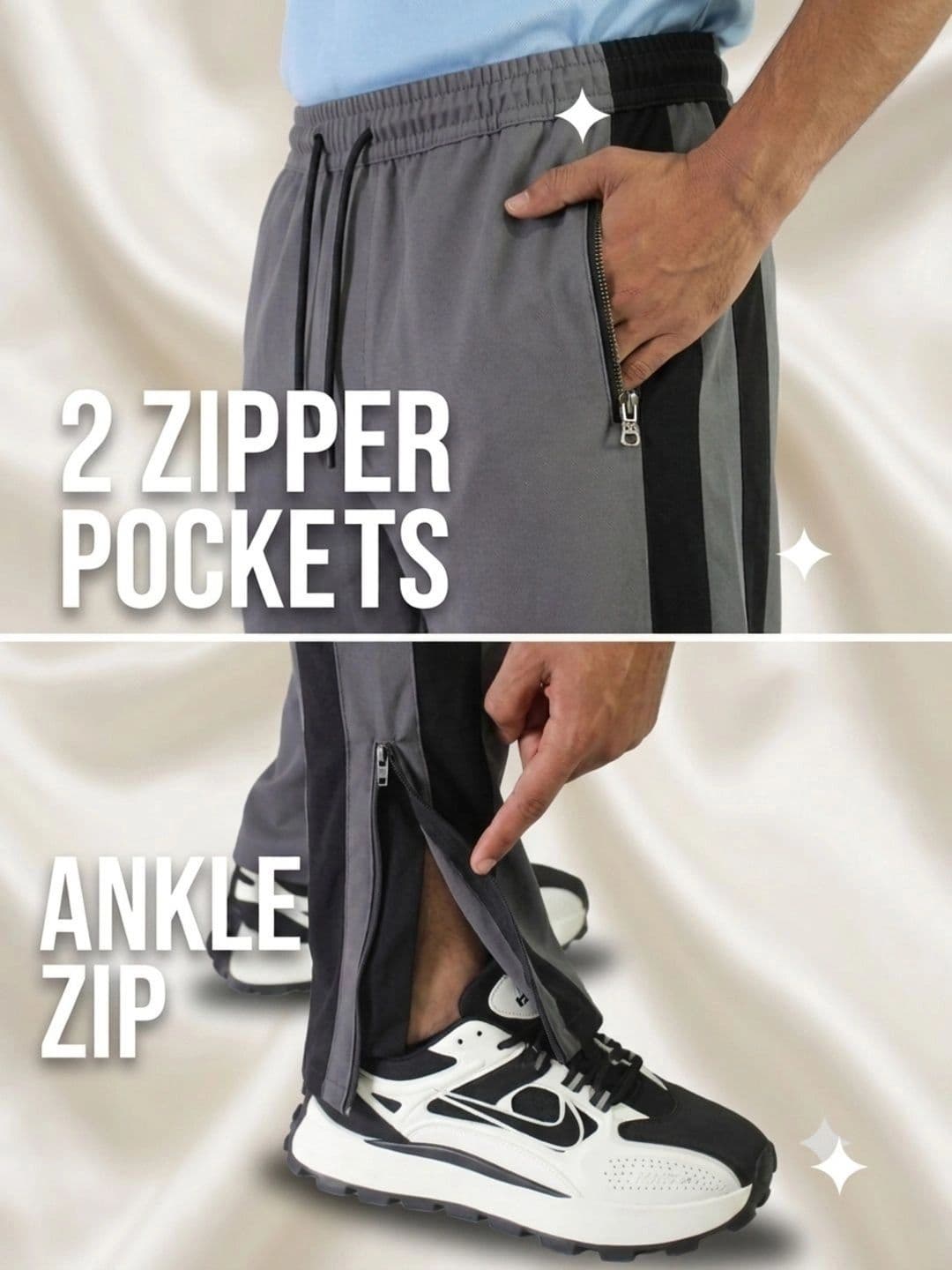 Bite and Style Men Straight Fit Colourblocked Training Track Pants thumbnail 2