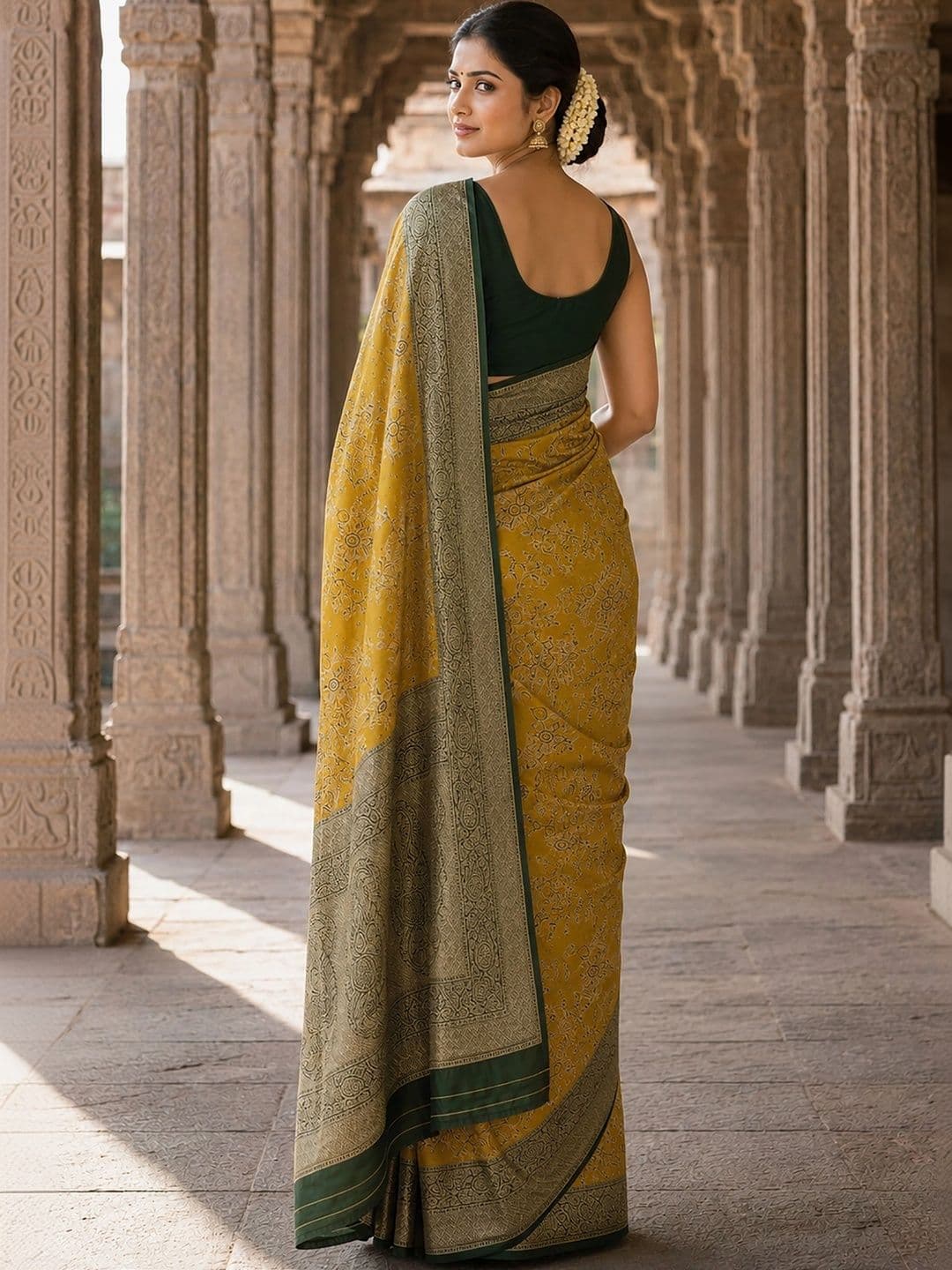 Dhaaga Ghar Woven Design Zari Silk Blend Designer Banarasi Saree thumbnail 4
