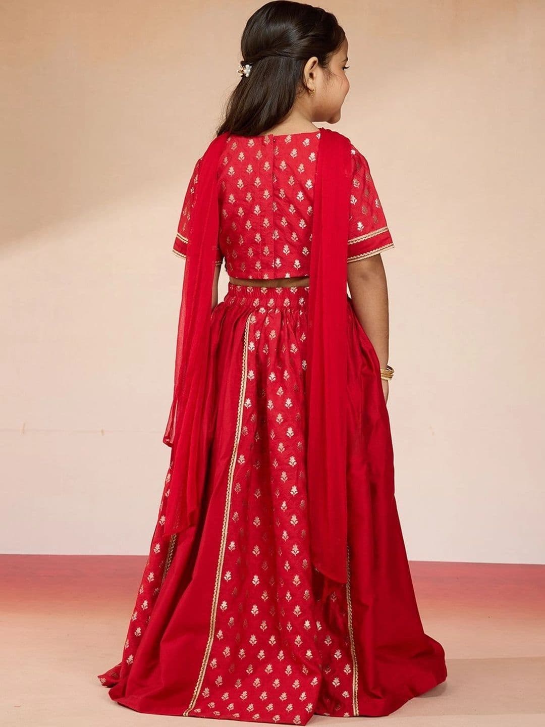 VASTRAMAY Girls Embroidered Ready to Wear Lehenga Choli thumbnail 2