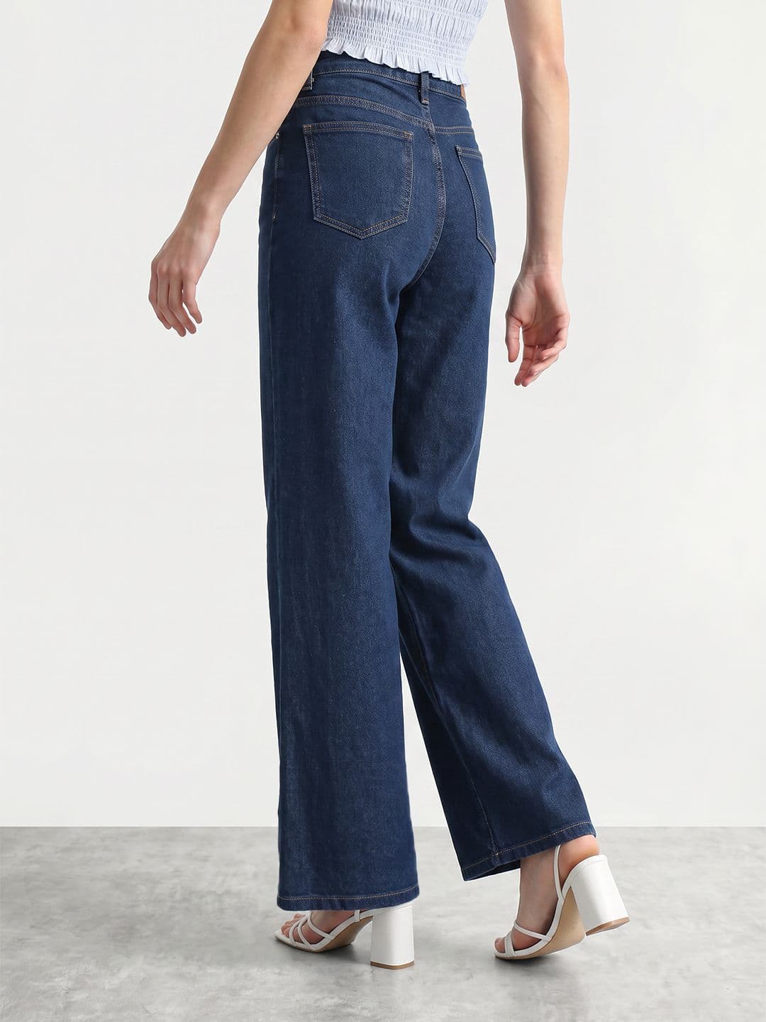 Mast & Harbour Women Wide Leg Fit Stretchable Jeans thumbnail 3