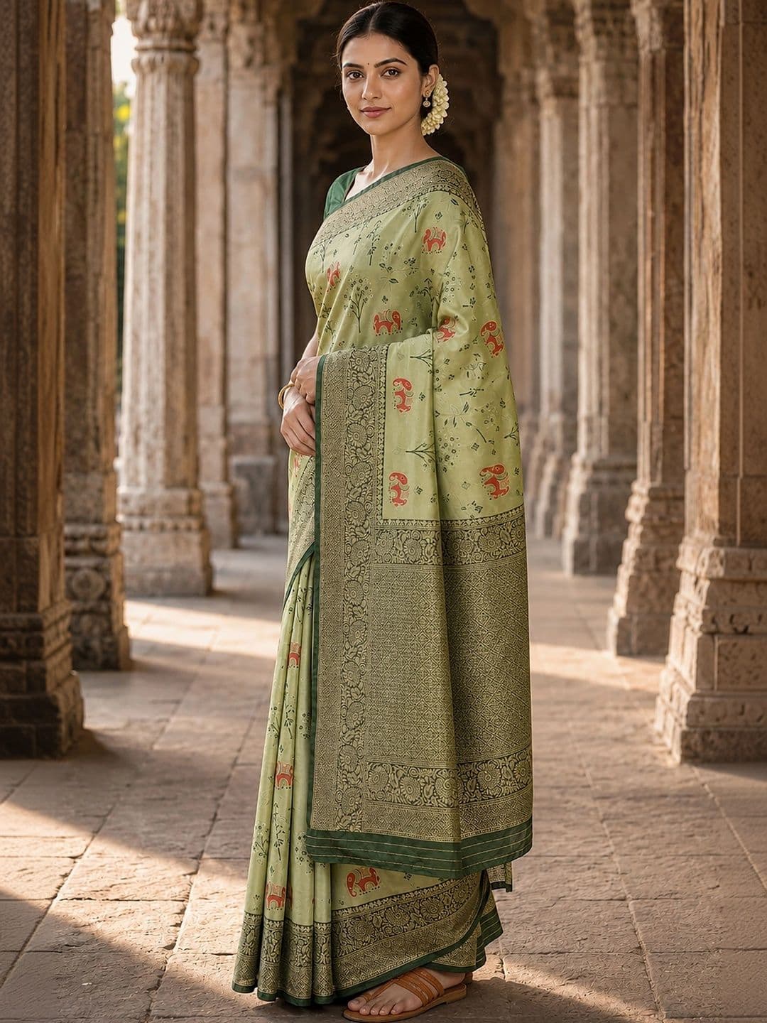 Dhaaga Ghar Woven Design Silk Blend Designer Banarasi Saree thumbnail 2