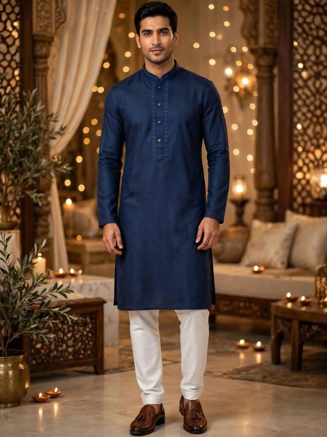 MEHWISH Men Embellished Thread Work Handloom Kurta - view 1