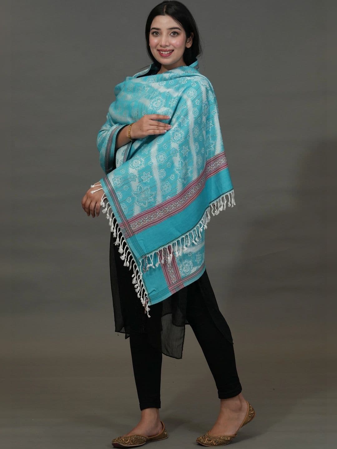 SHIFNEEN Women Floral Printed Acrylic Shawl - view 1