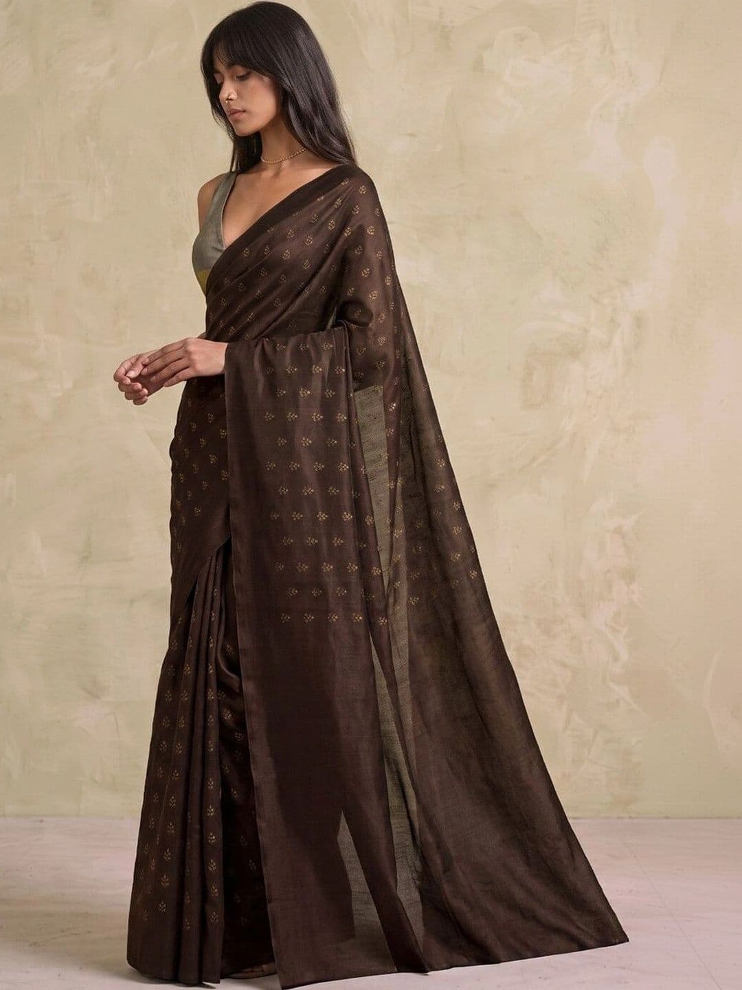 SAARA Zari Silk Blend Saree thumbnail 7
