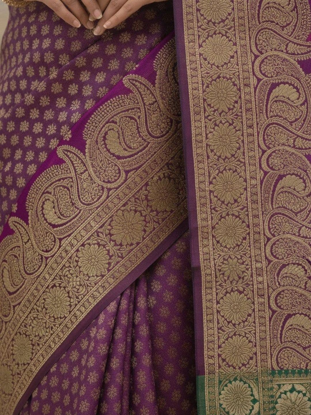JISHA CREATION Woven Design Zari Art Silk Banarasi Saree thumbnail 2