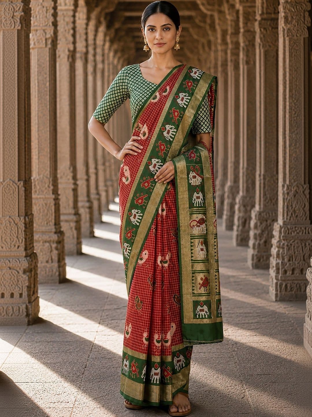 Dhaaga Ghar Woven Design Zari Silk Blend Designer Banarasi Saree thumbnail 3