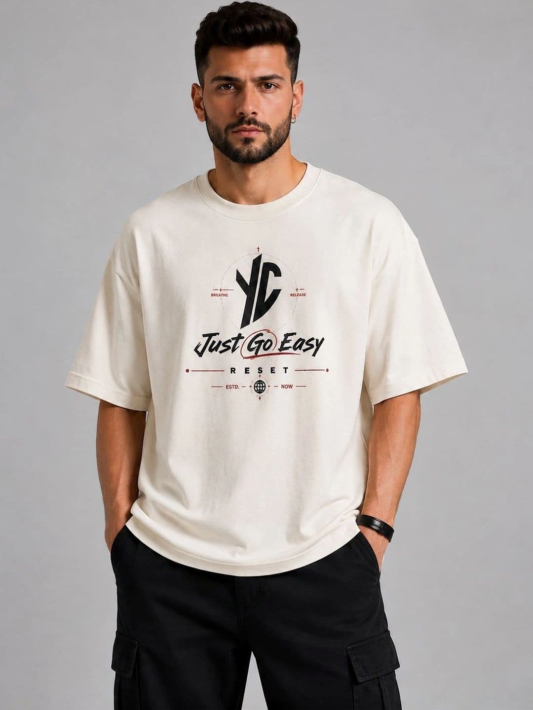 HIMYUG Men Printed Drop-Shoulder Sleeves T-shirt - view 1