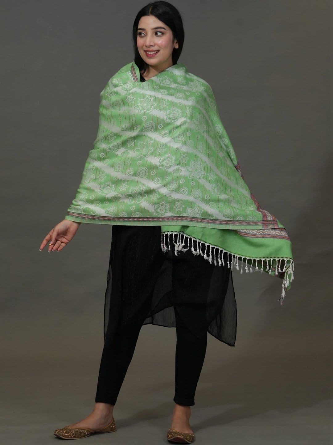 SHIFNEEN Women Floral Printed Acrylic Shawl - view 1