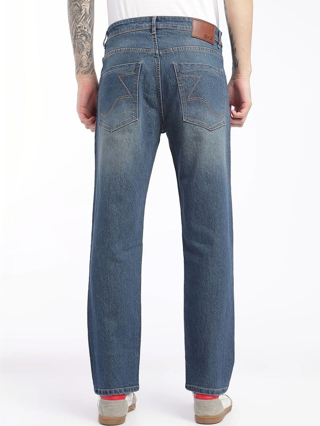 zayla Men Jean Regular Fit Mid-Rise Light Fade Stretchable Jeans thumbnail 3
