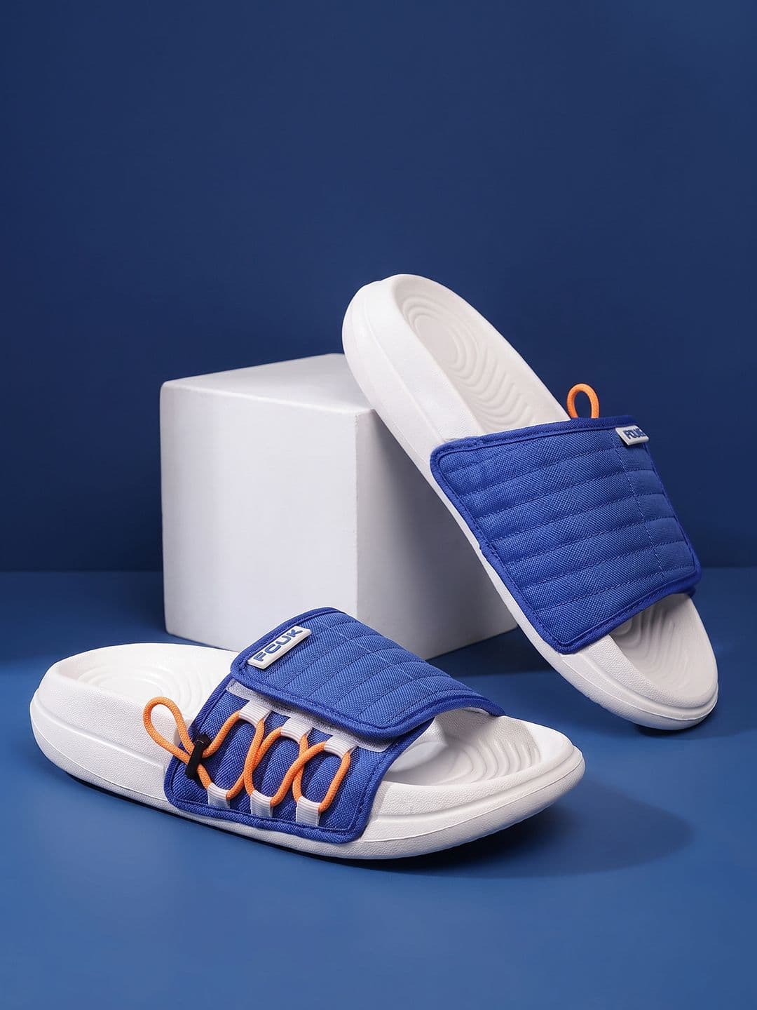 FCUK Men Colourblocked Sliders - view 1