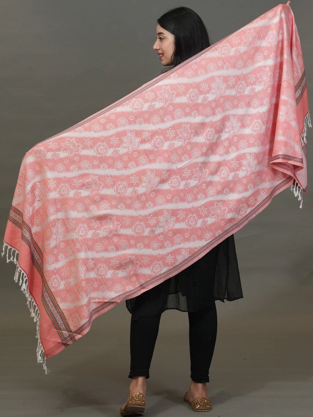 SHIFNEEN Women Woven Design Acrylic Shawl thumbnail 4