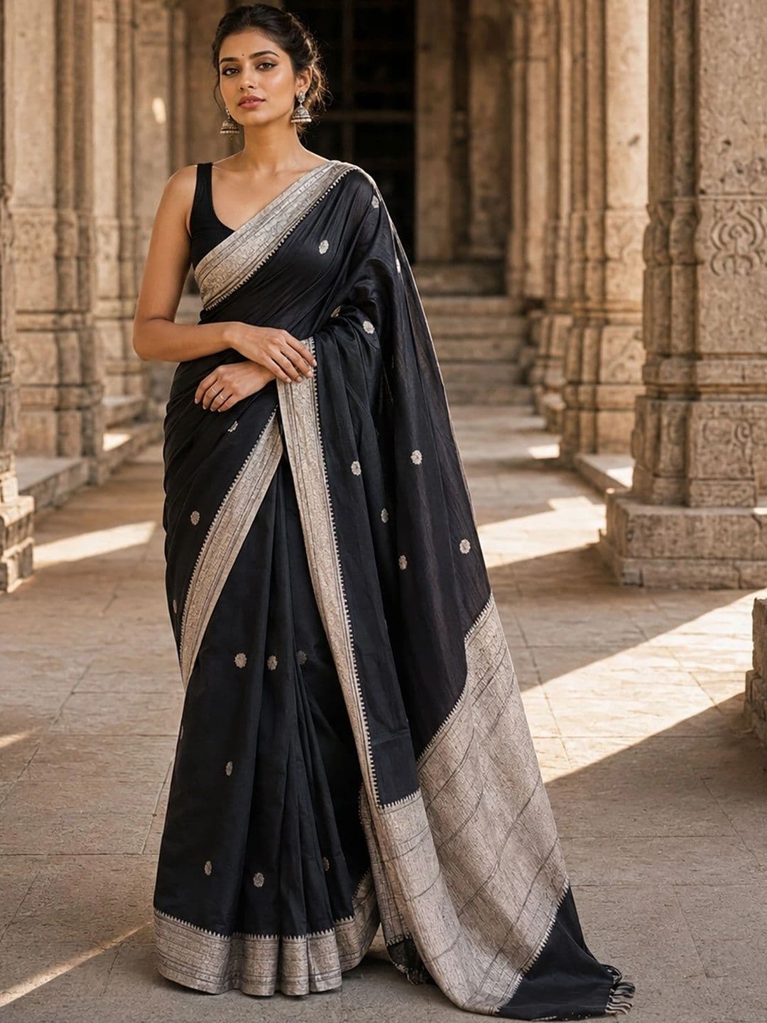 Dhaaga Ghar Woven Design Embroidered Designer Kanjeevaram Saree - view 1