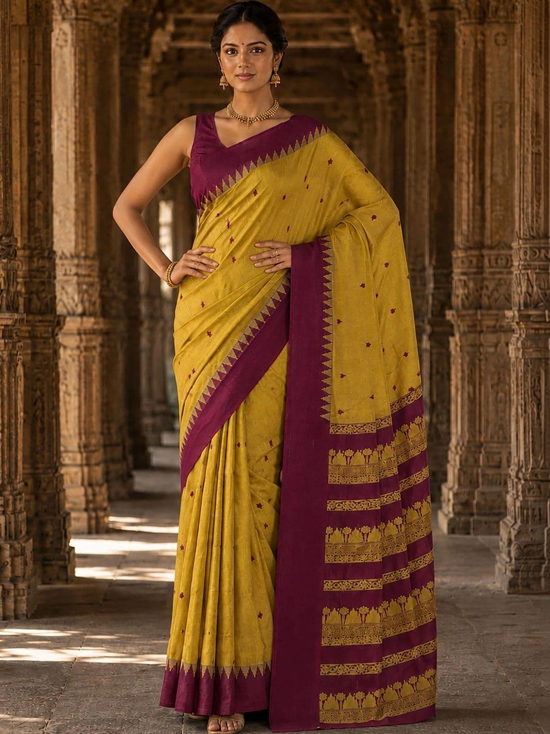 bigben textile Woven Design Zari Designer Kanjeevaram Saree thumbnail 6