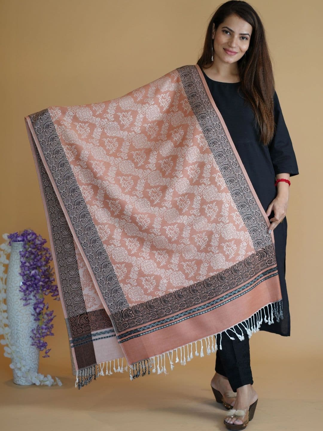 SHIFNEEN Women Ethnic Motifs Printed Acrylic Shawl - view 1