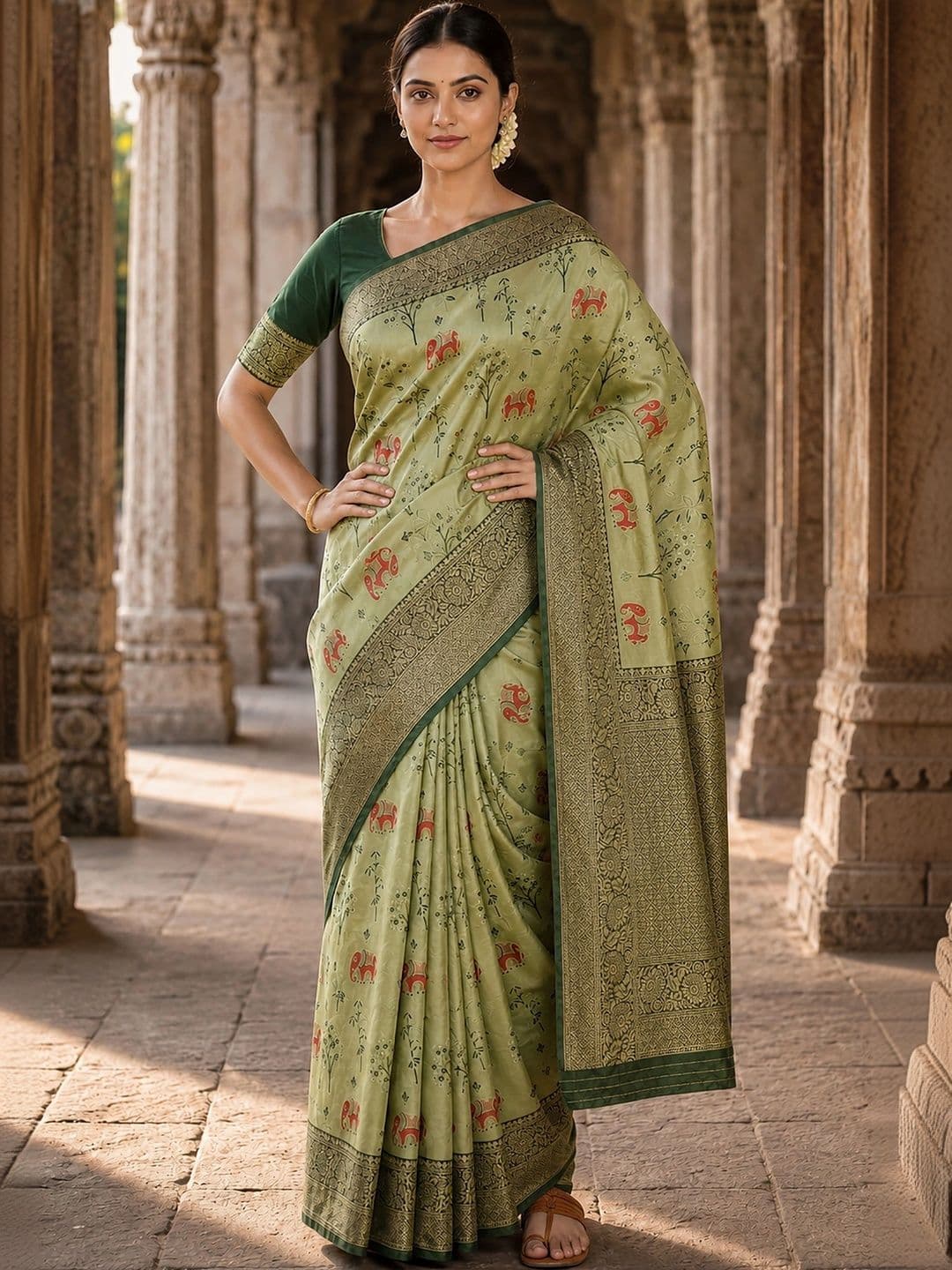 Dhaaga Ghar Woven Design Silk Blend Designer Banarasi Saree thumbnail 5