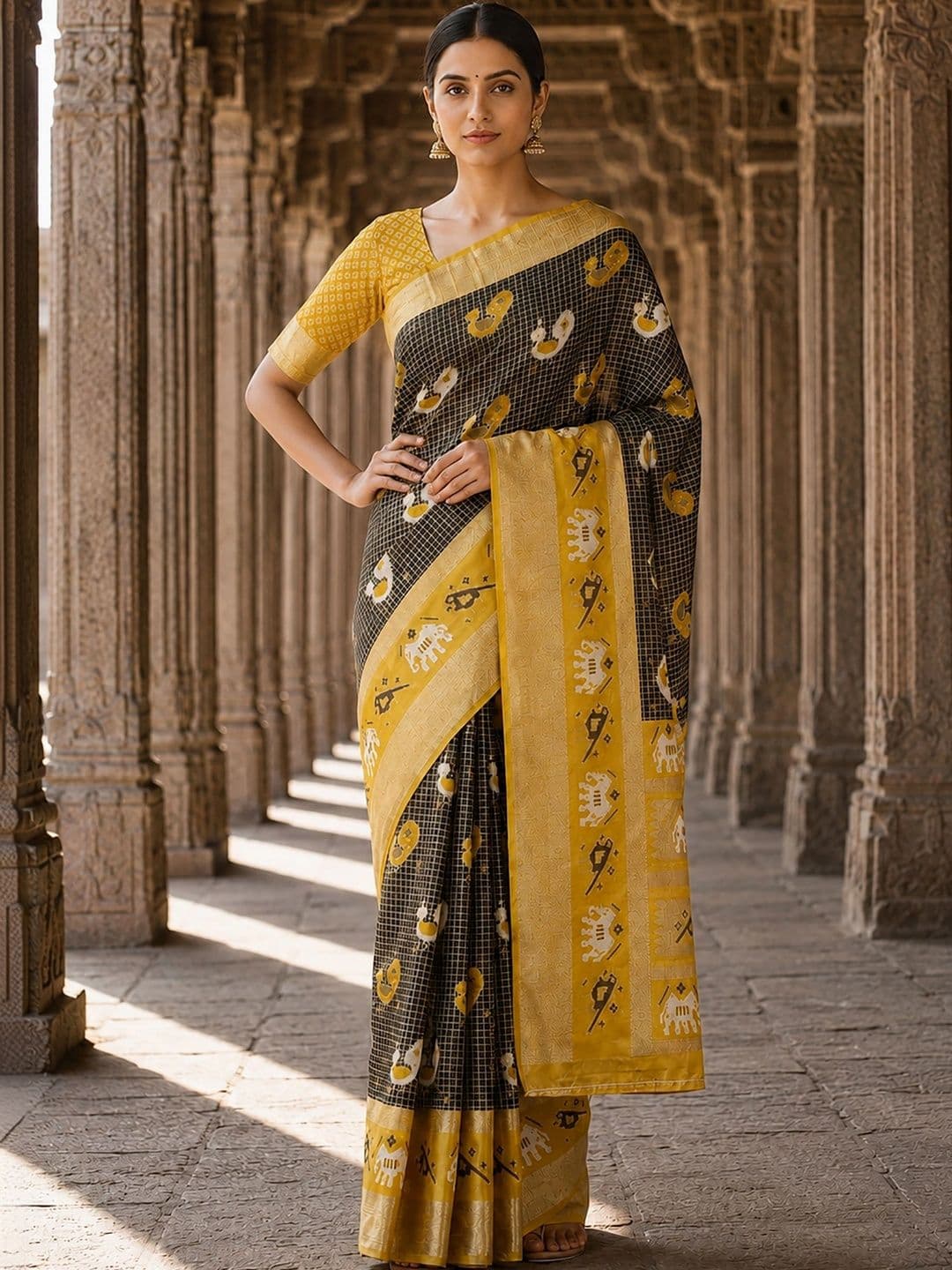 Dhaaga Ghar Woven Design Silk Blend Designer Banarasi Saree thumbnail 4