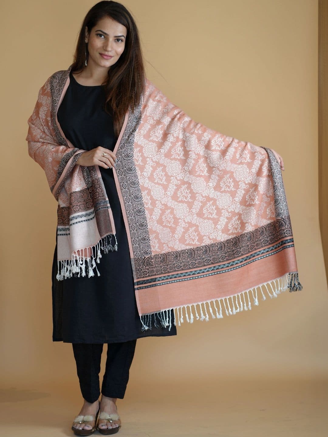 SHIFNEEN Women Ethnic Motifs Printed Acrylic Shawl thumbnail 3