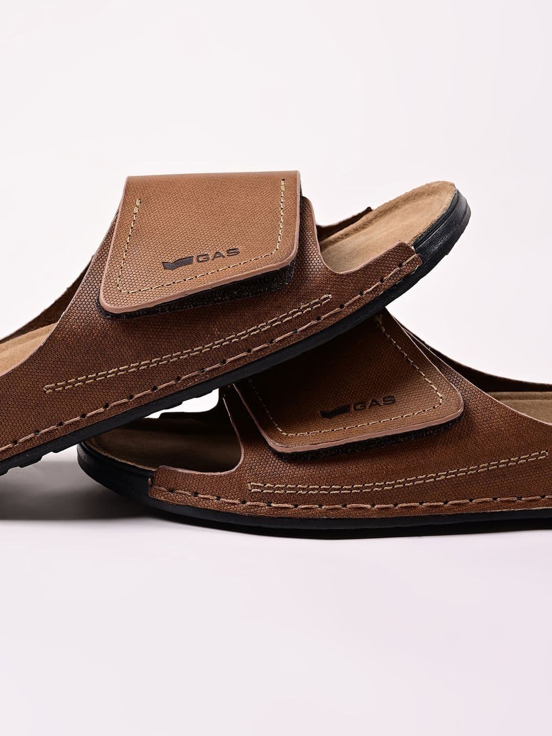GAS Men Iconico Tan Coloured Sandals - view 1