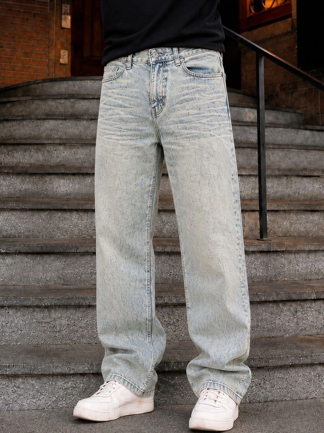 MQ Denim Men Straight Fit Mid-Rise Light Fade Jeans - view 1