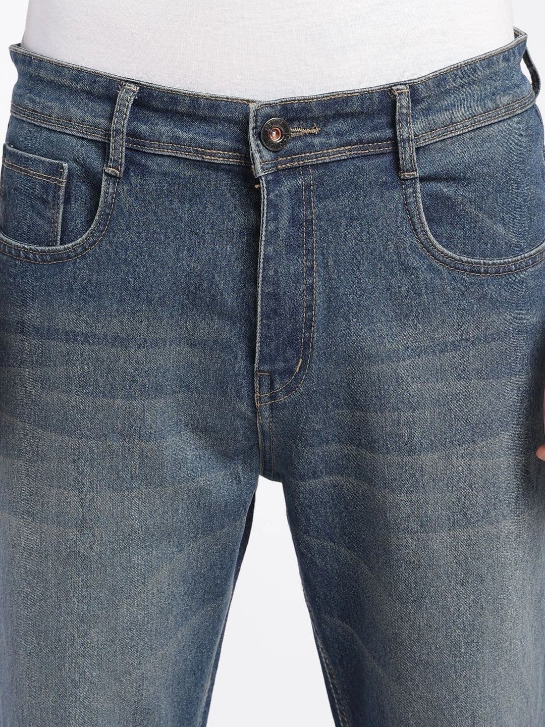 zayla Men Jean Regular Fit Mid-Rise Light Fade Stretchable Jeans thumbnail 7