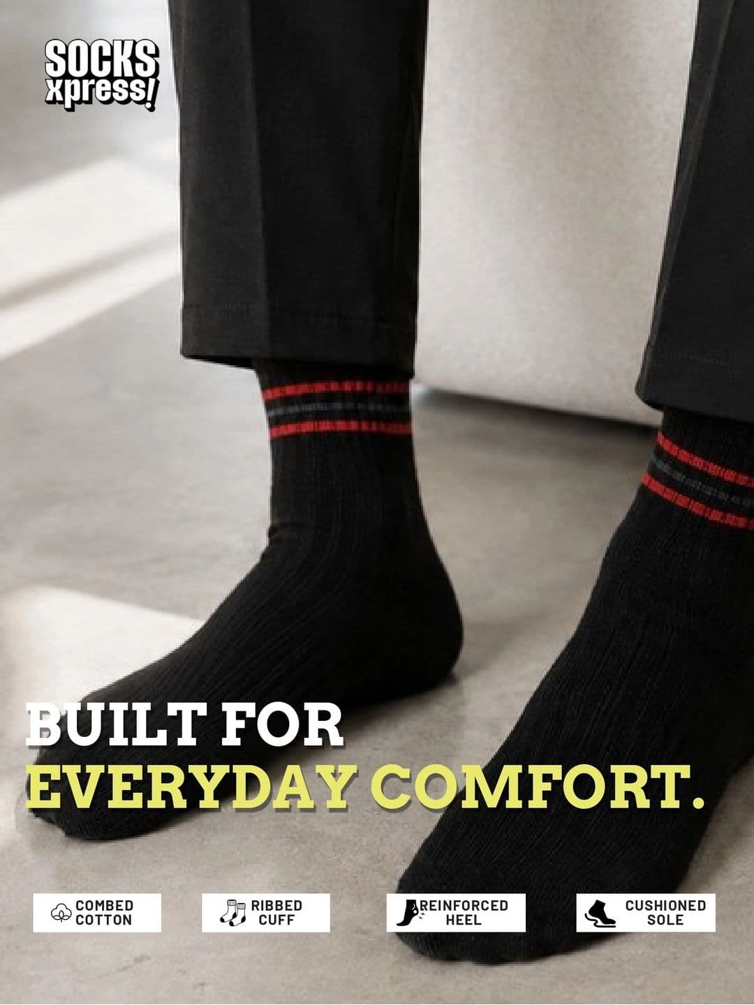 Socksxpress Men Pack Of 3 Patterned Sports Ankle Socks thumbnail 6