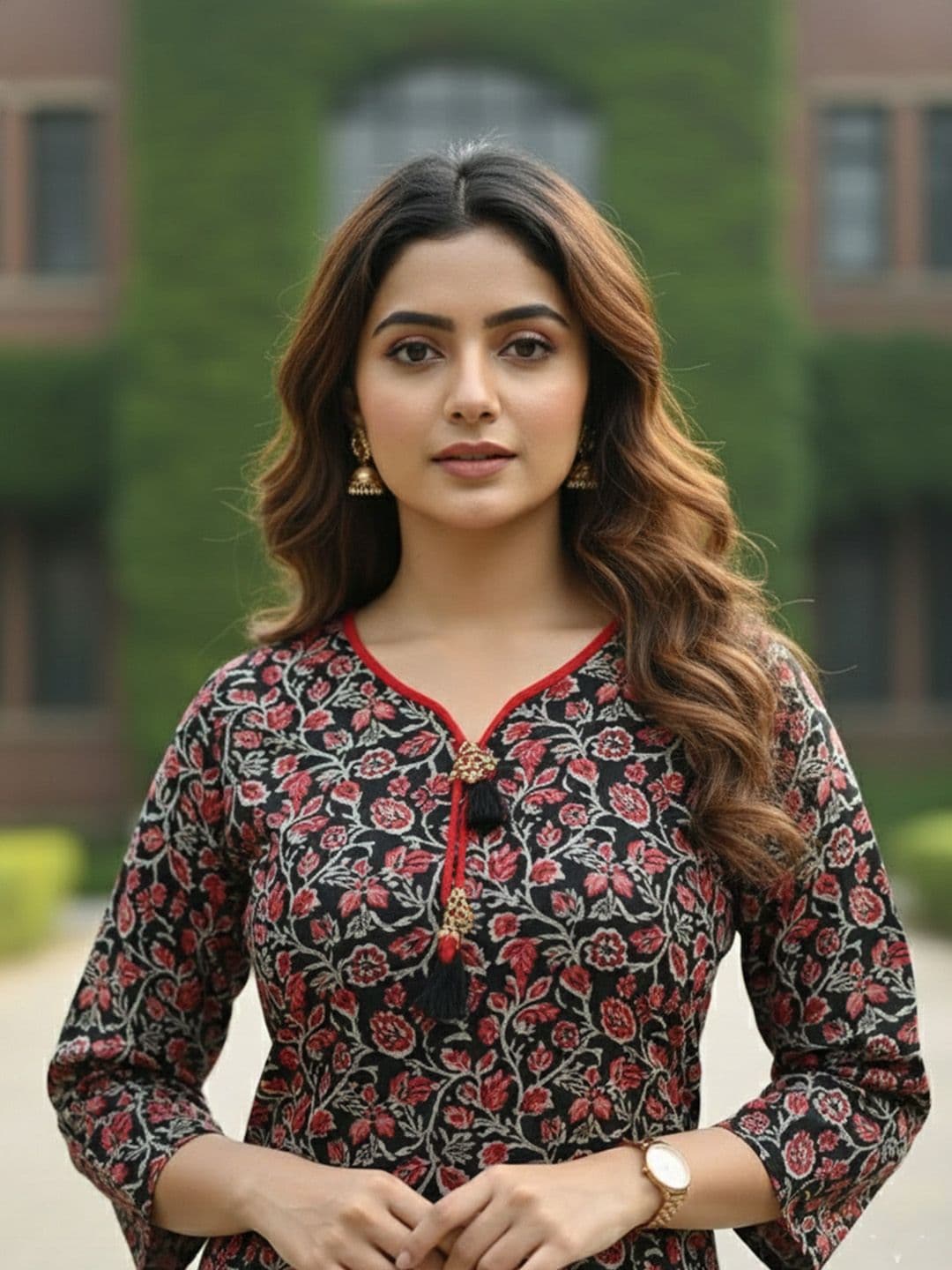 KALAMIR Women Floral Printed Floral Kurta thumbnail 5
