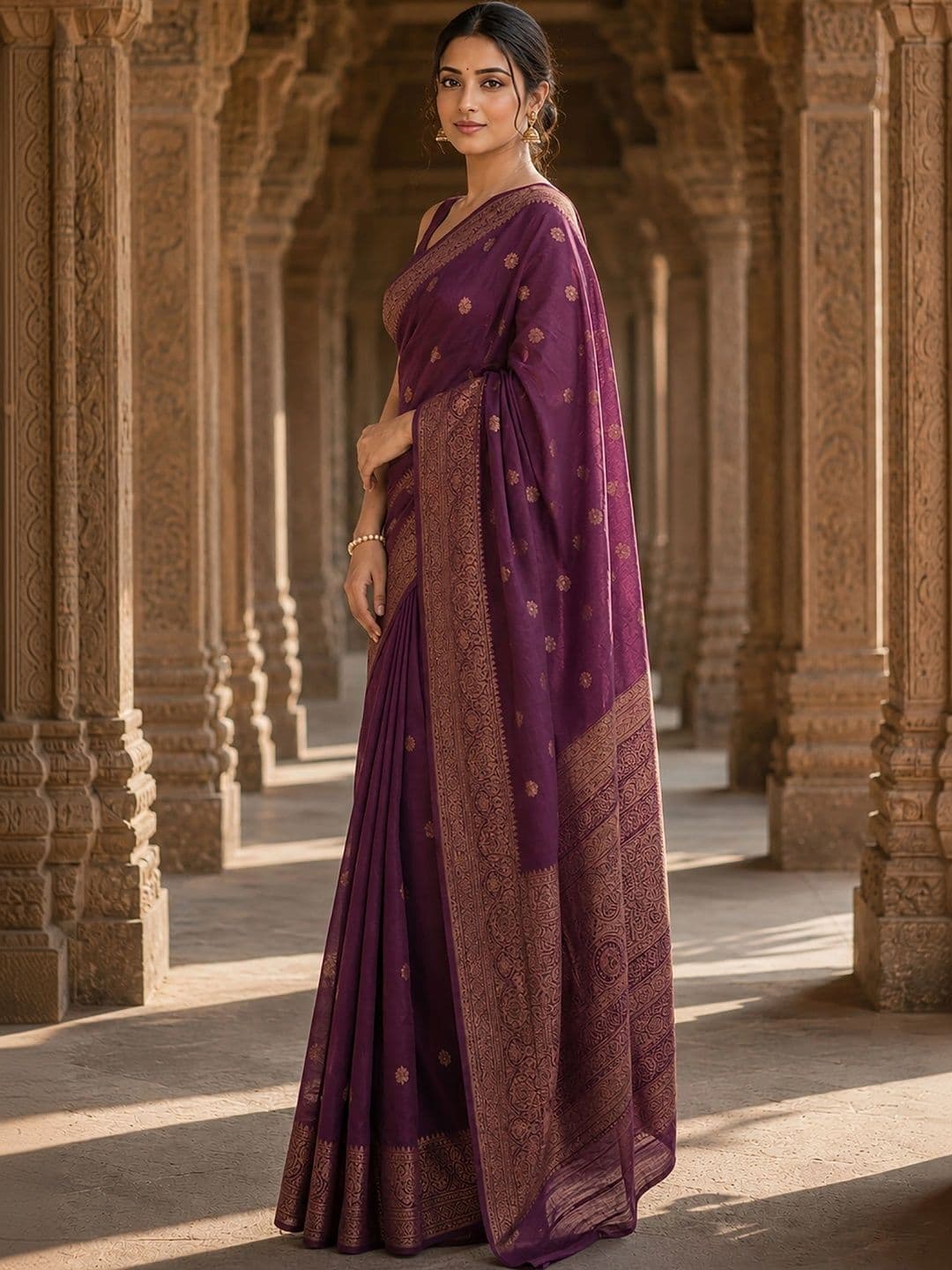 Dhaaga Ghar Woven Design Zari Silk Blend Designer Banarasi Saree thumbnail 2