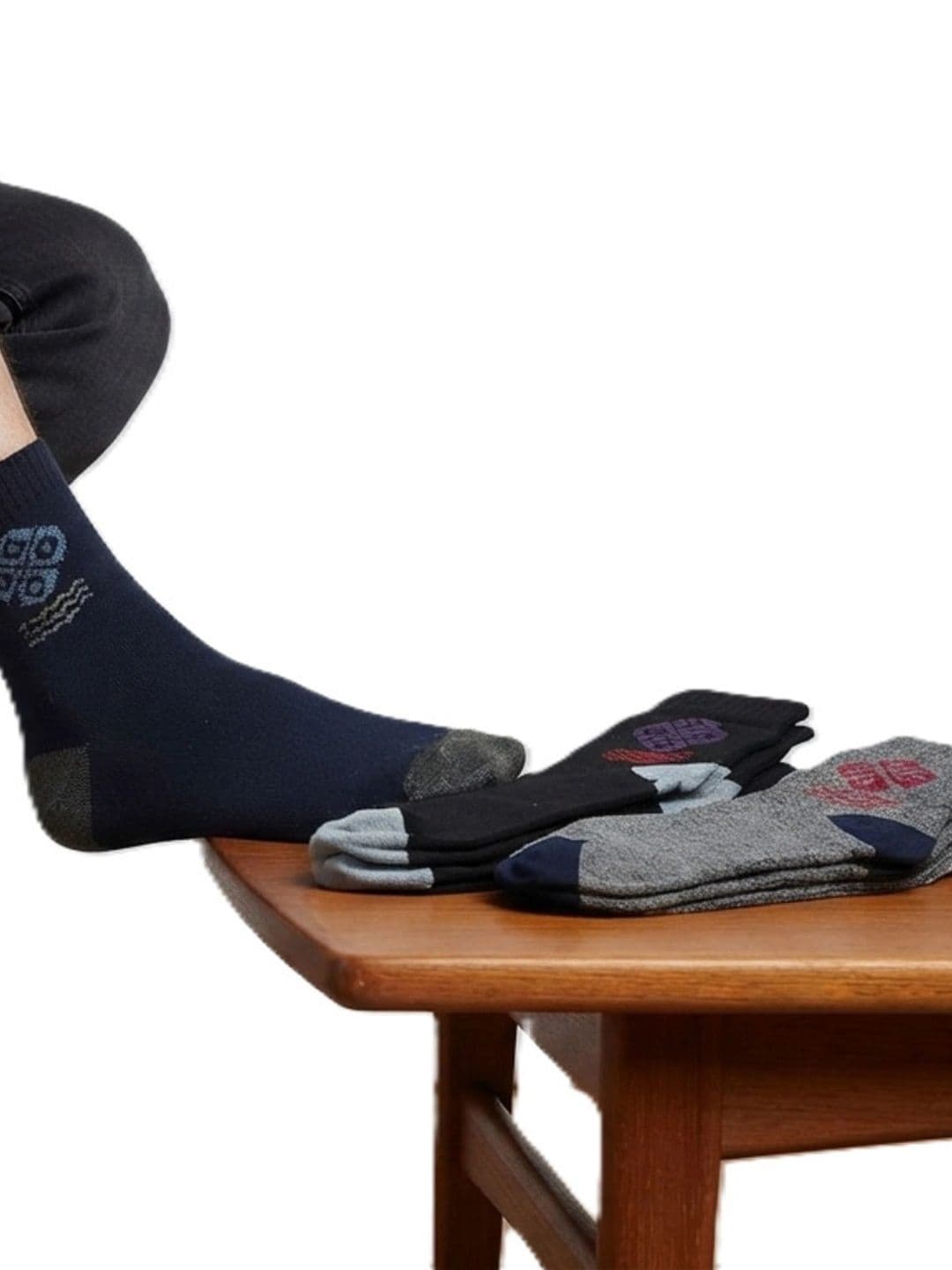 TINY HANDS Men Pack of 3 Cotton Assorted Patterned Above Ankle Socks thumbnail 2