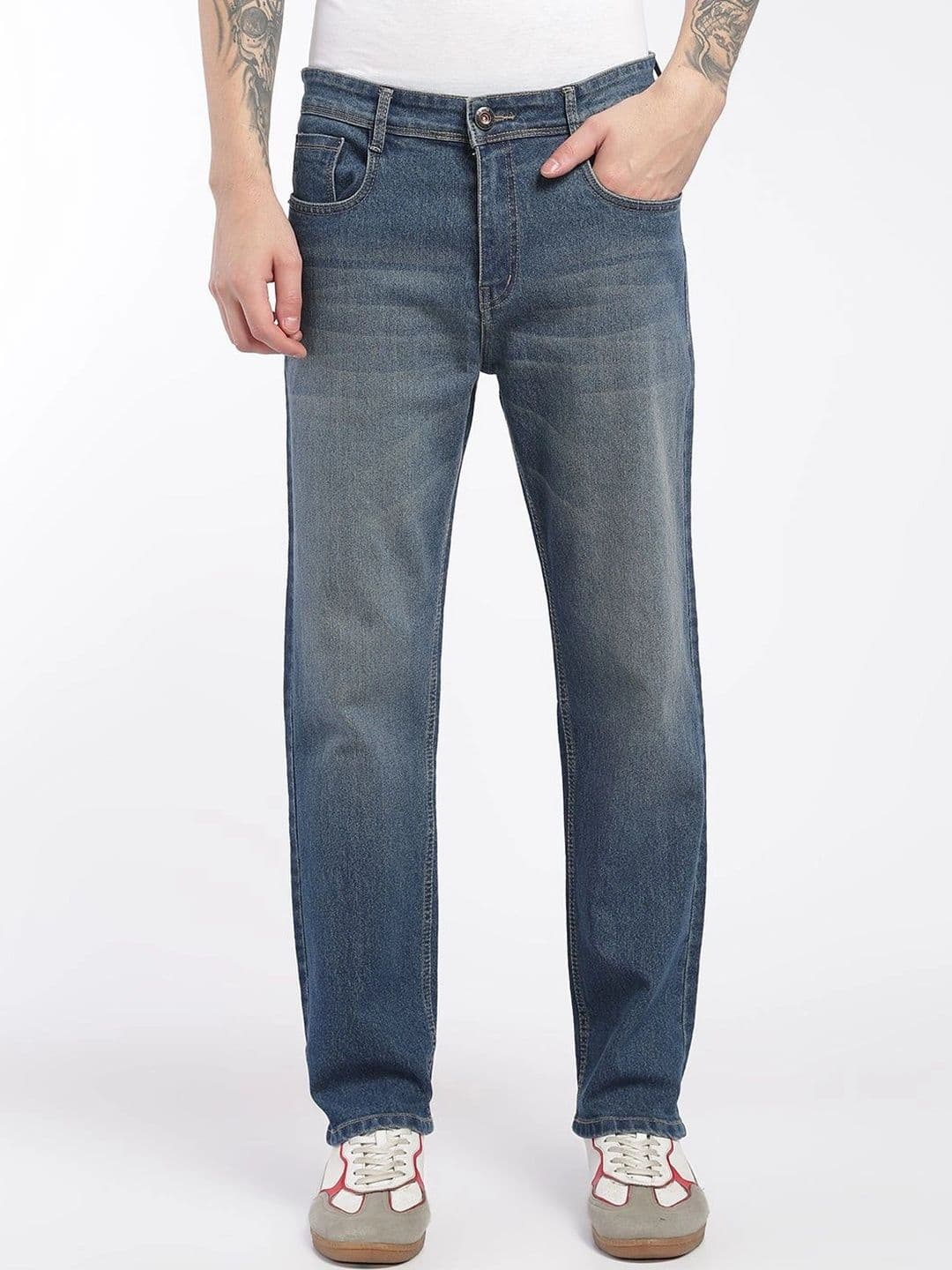 zayla Men Jean Regular Fit Mid-Rise Light Fade Stretchable Jeans - view 1