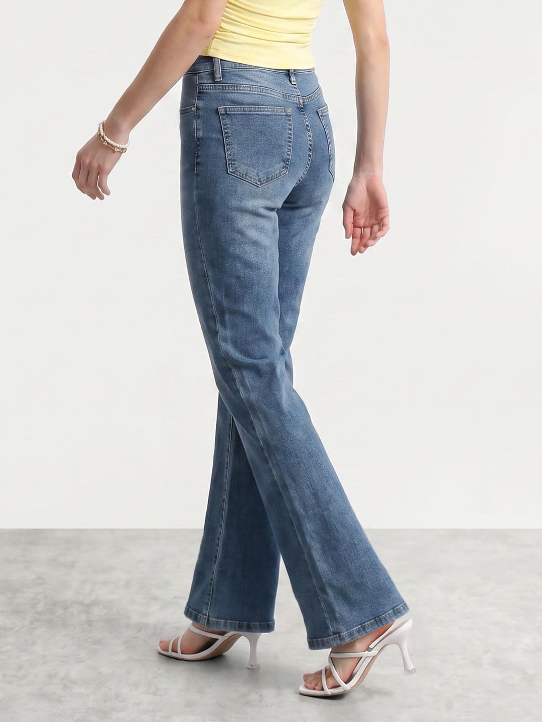 Mast & Harbour Women Bootcut Fit Stretchable Jeans thumbnail 5