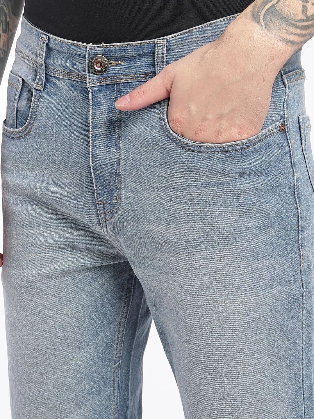zayla Men Jean Regular Fit Mid-Rise Light Fade Stretchable Jeans thumbnail 7