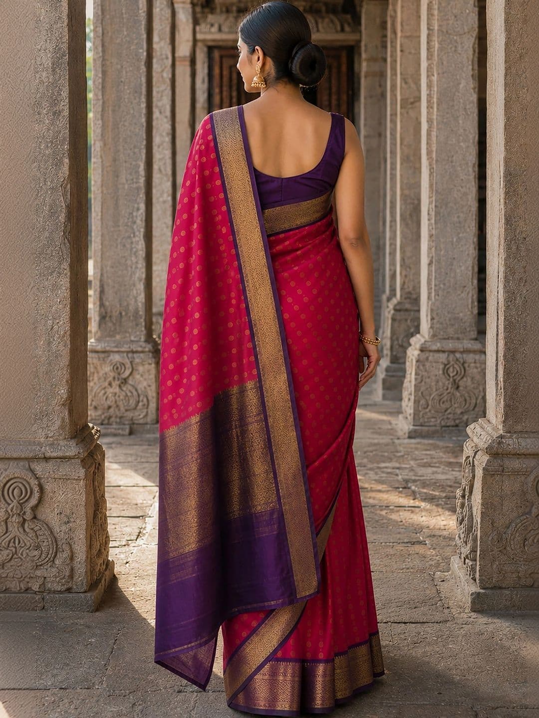 Dhaaga Ghar Woven Design Zari Silk Blend Designer Banarasi Saree thumbnail 4