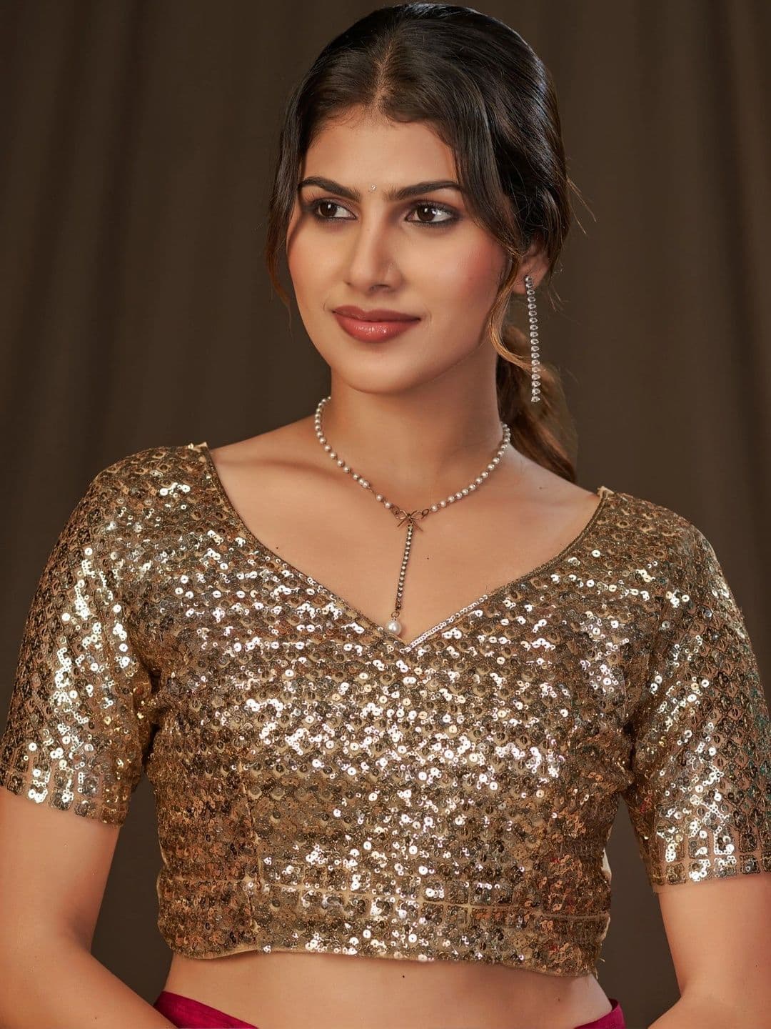 Parmila Fashion Sequinned Organza Designer Saree thumbnail 3