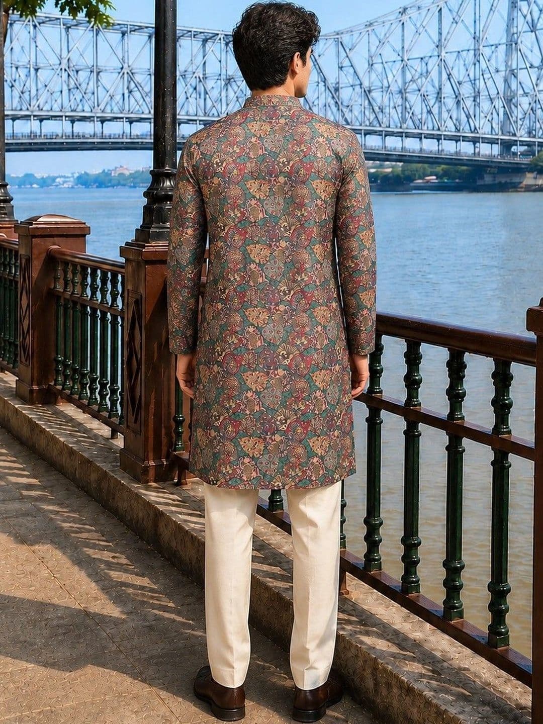 SOURAGYA Men Ethnic Motifs Printed Indie Prints Kurta thumbnail 6