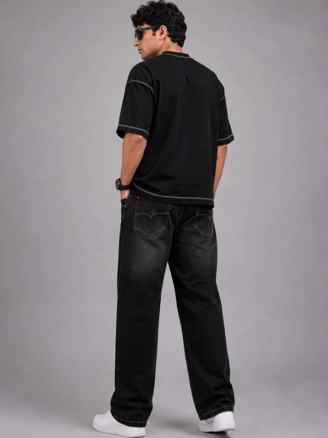 MUMS STITCH Men Straight Fit Mid-Rise Jeans thumbnail 6