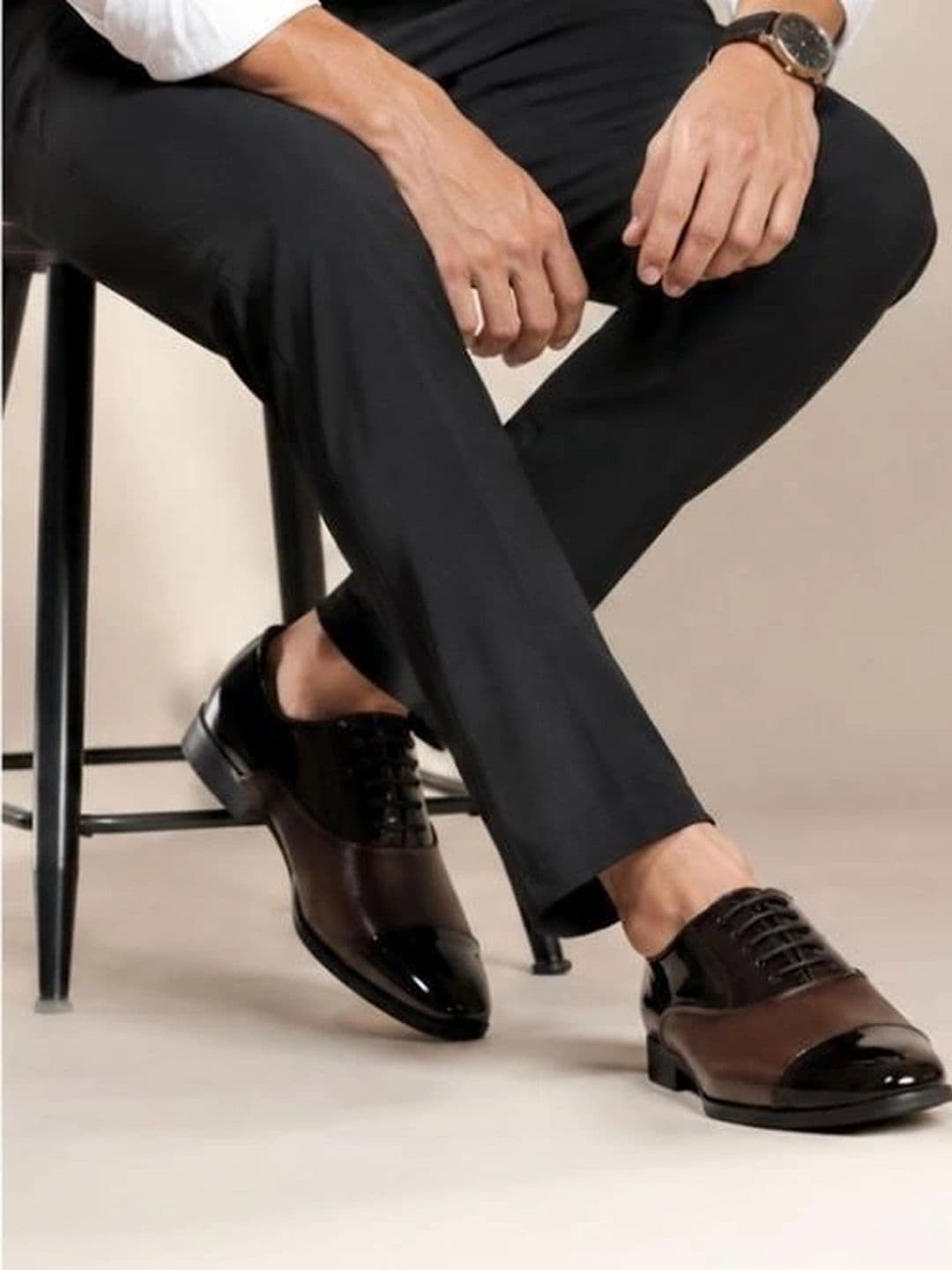 House of Pataudi Men Round Toe Lace-Ups Oxfords Formal Shoes thumbnail 5