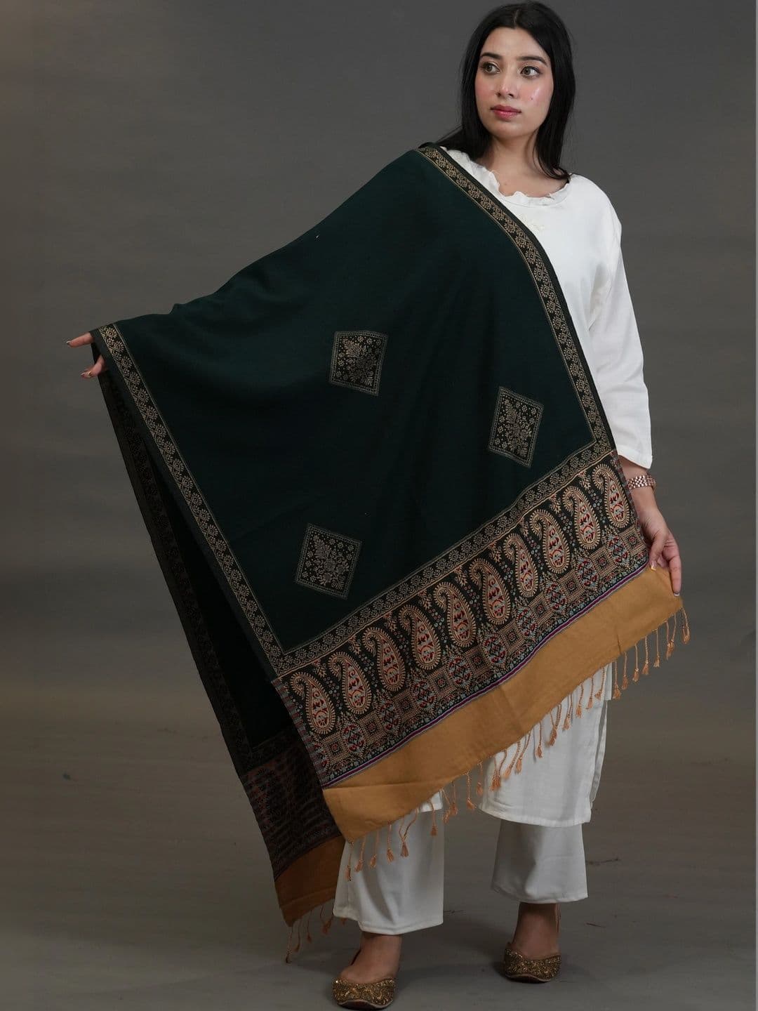SHIFNEEN Women Paisley Printed Acrylic Shawl - view 1