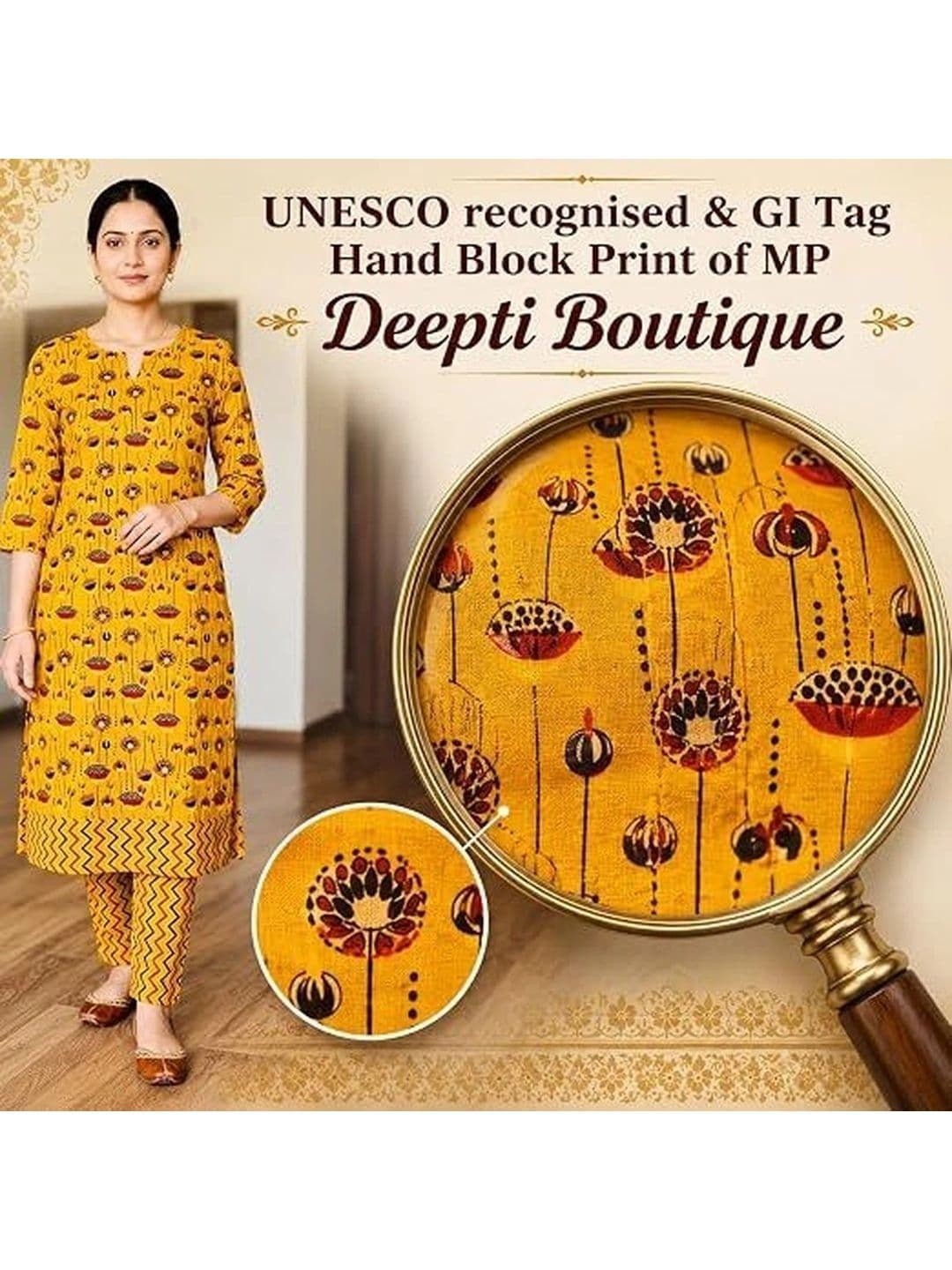 DEEPTI BOUTIQUE Printed Pure Cotton Unstitched Dress Material thumbnail 7
