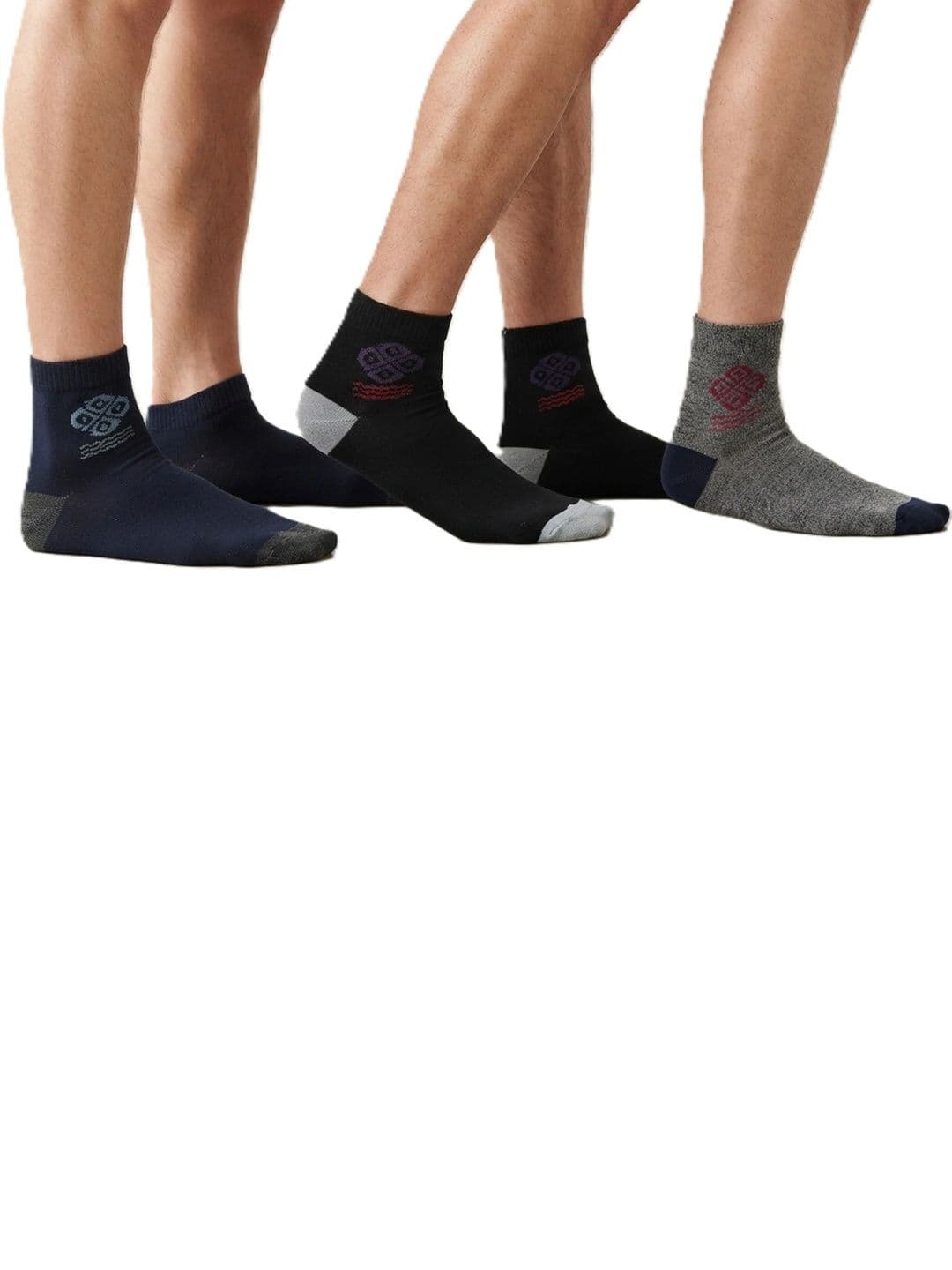 TINY HANDS Men Pack of 3 Cotton Assorted Patterned Above Ankle Socks - view 1