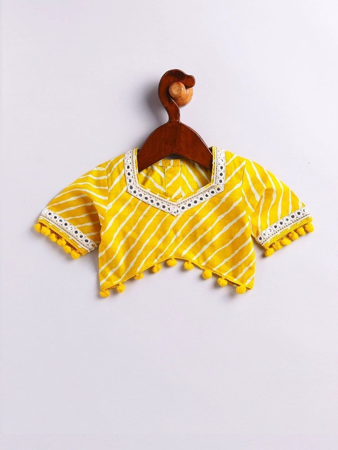 VASTRAMAY Girls Printed Mirror Work Ready to Wear Lehenga & Blouse Tassels thumbnail 4