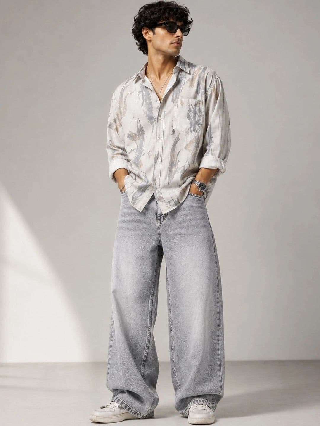 SiNk DENIMS Men Wide Leg Mid-Rise Light Fade Jeans - view 1