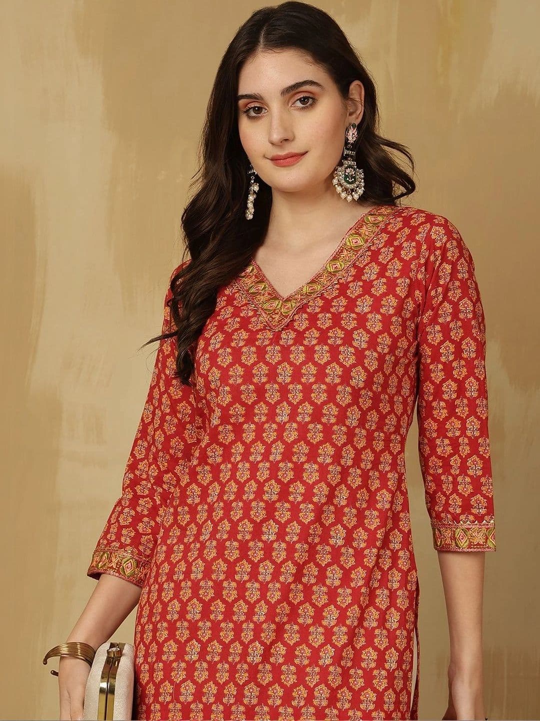 Sangria Women Ethnic Motifs Printed Thread Work Indie Prints Kurta thumbnail 3