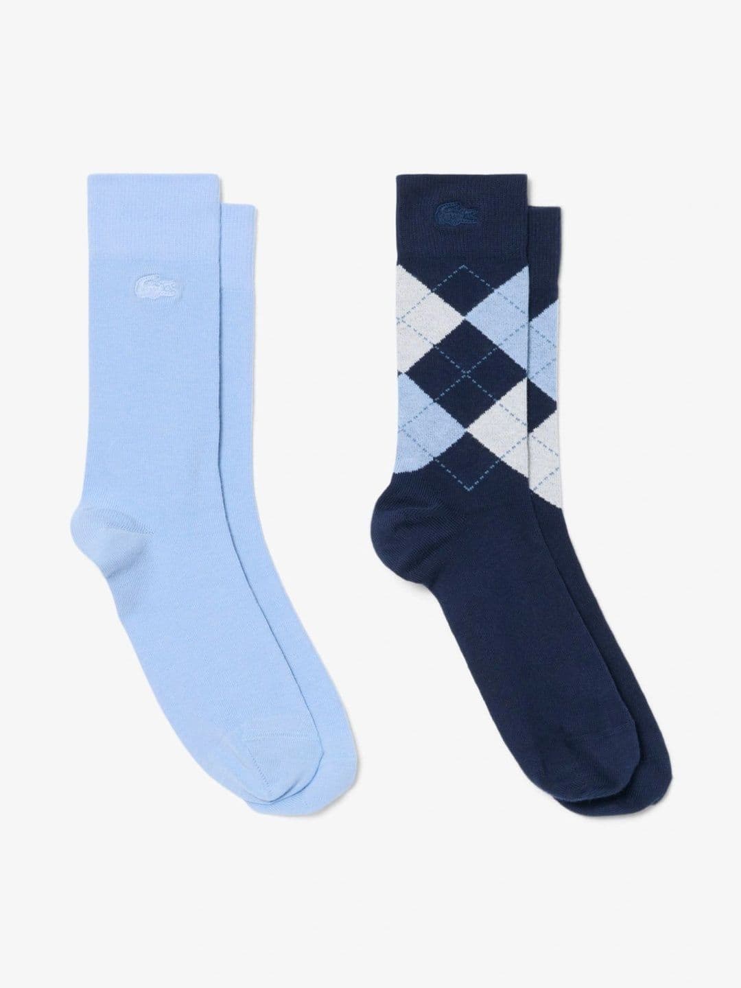 Lacoste Men Pack of 2 Cotton Assorted Patterned Calf Length Socks - view 1