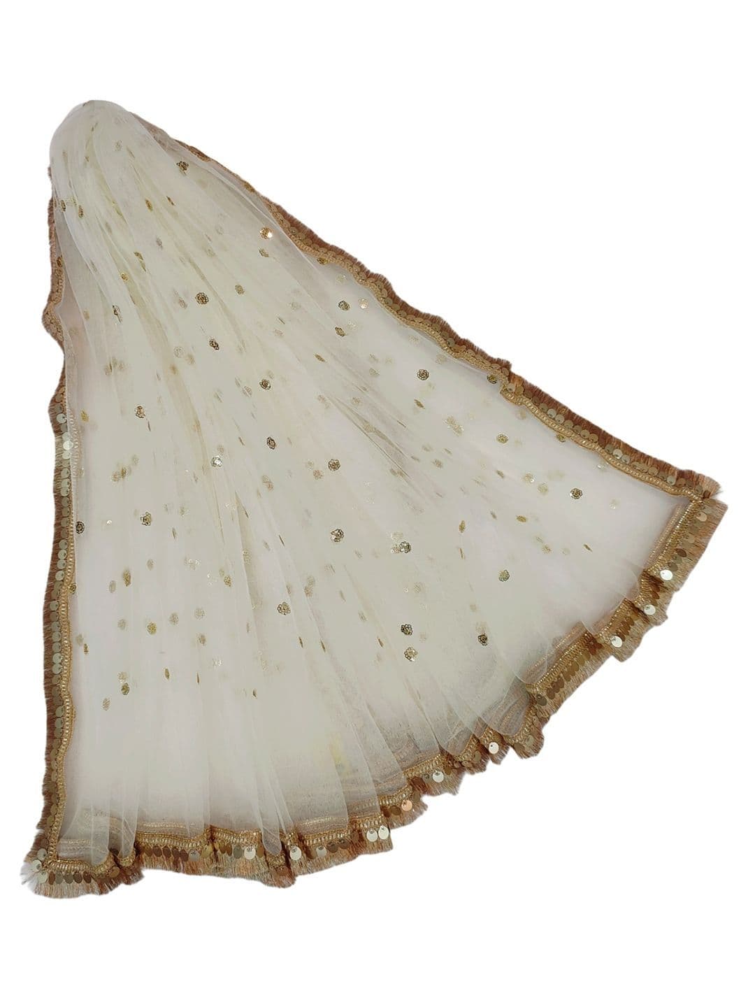 Navti Creations Women Cream Sequined Dupatta thumbnail 3