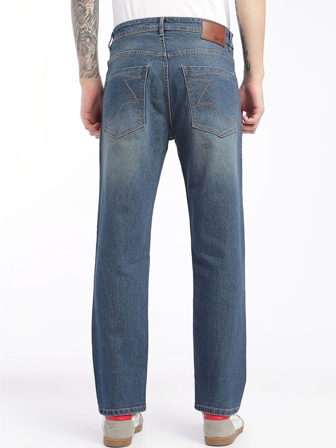 zayla Men Jean Regular Fit Mid-Rise Light Fade Stretchable Jeans thumbnail 2