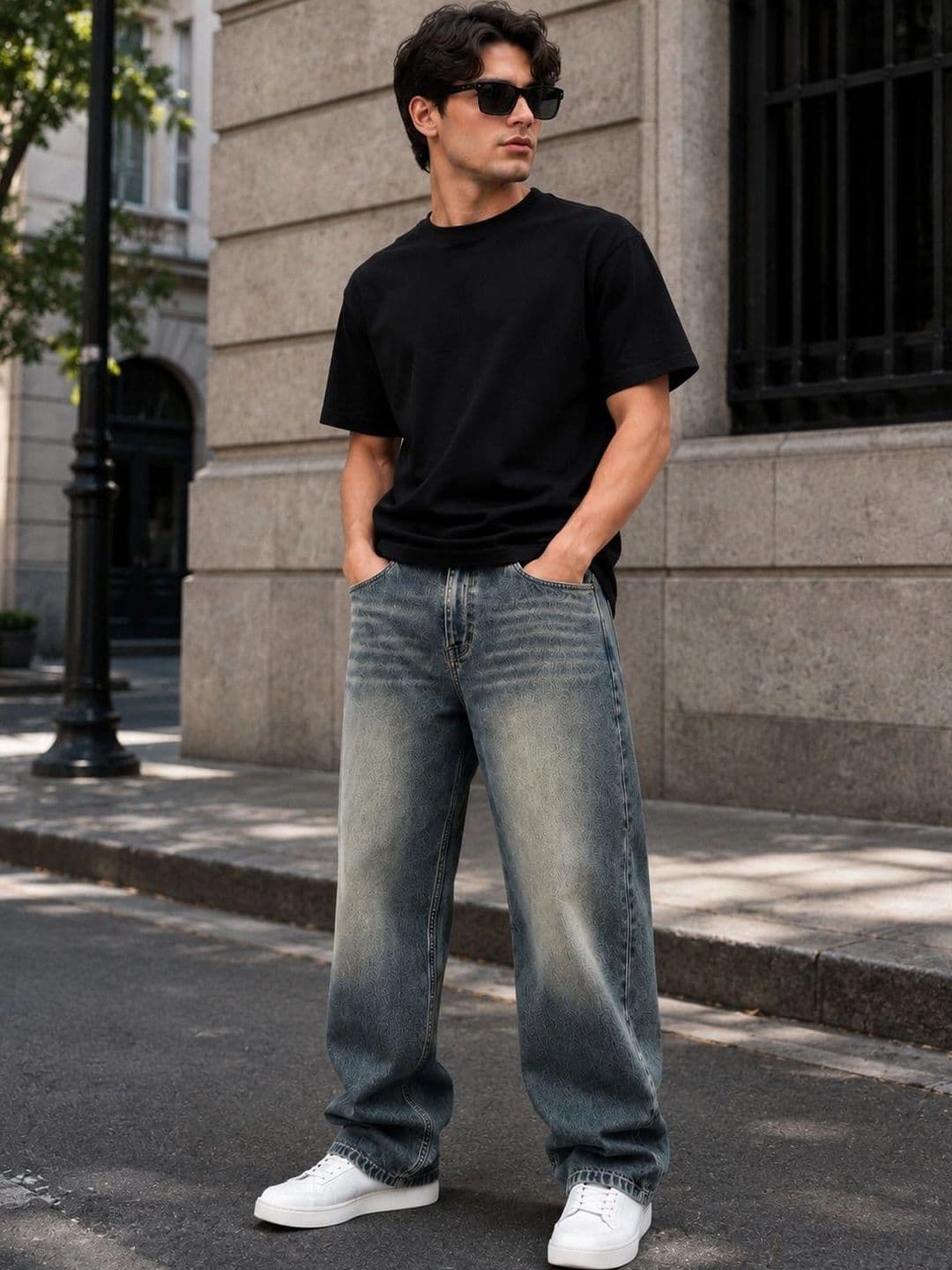 MQ Denim Men Straight Fit Mid-Rise Low Distress Light Fade Jeans thumbnail 4