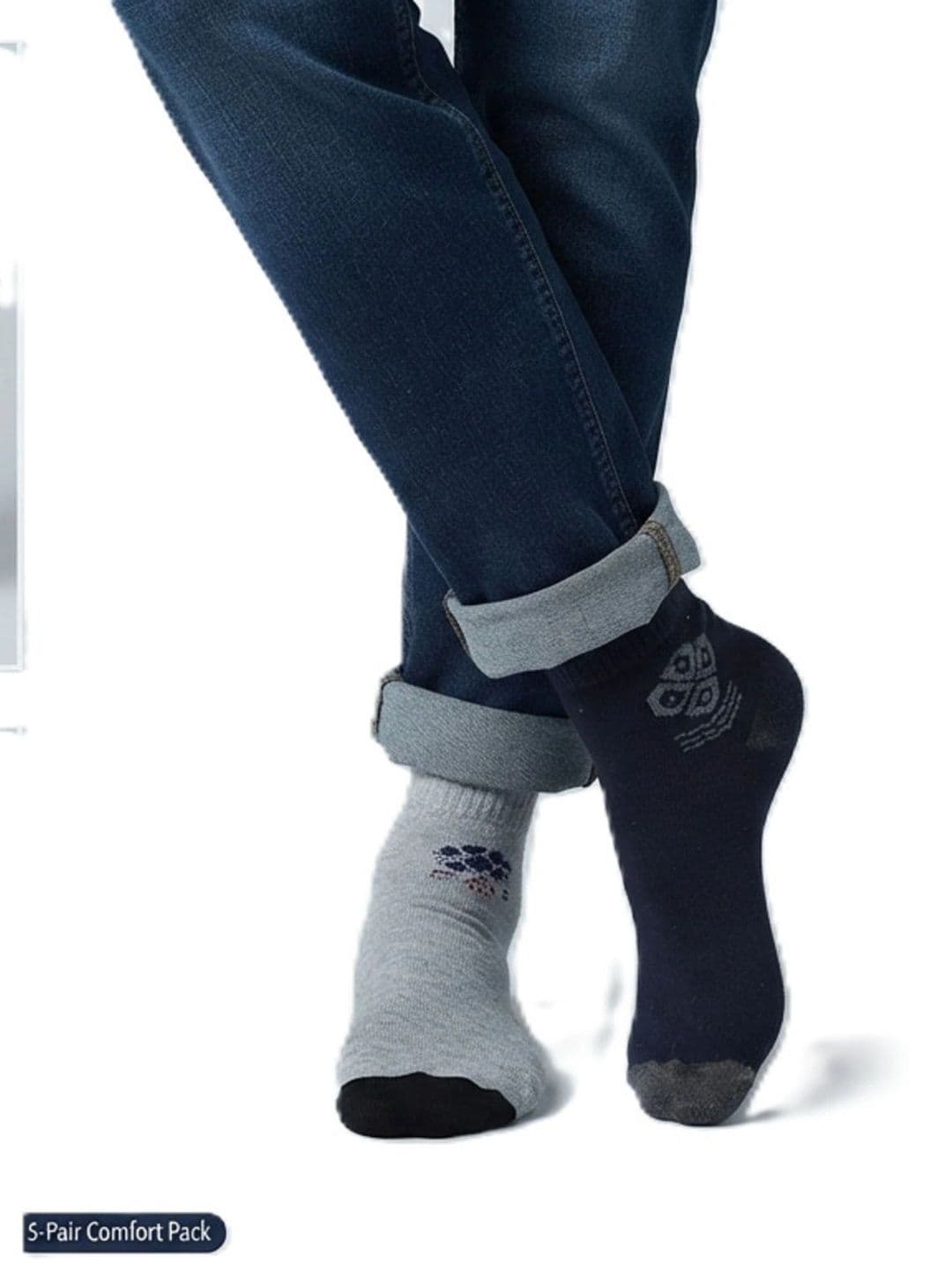 TINY HANDS Men Pack of 5 Cotton Assorted Patterned Above Ankle Socks - view 1