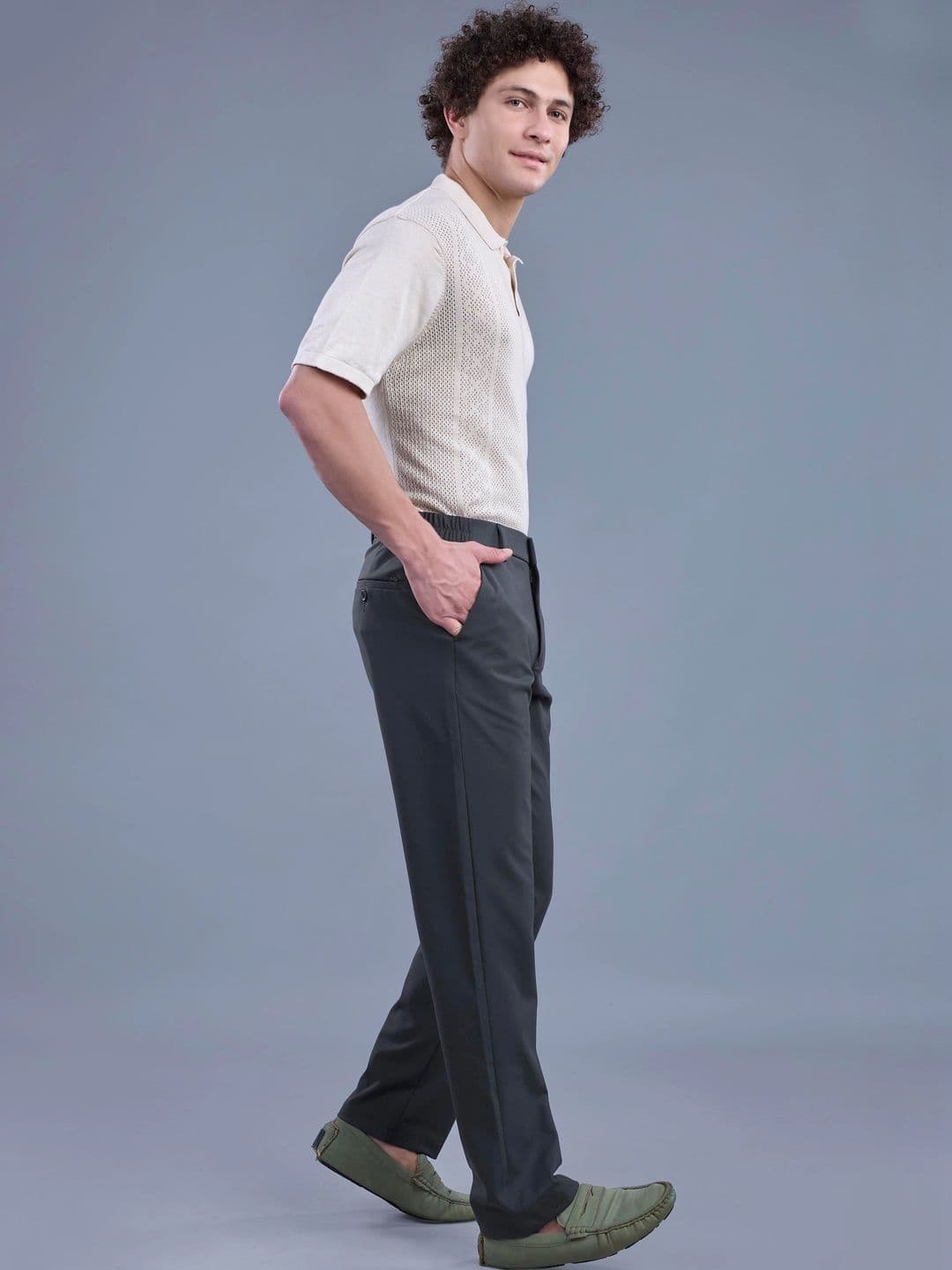 L&C Men Relaxed Straight Fit Easy Wash Trousers thumbnail 3
